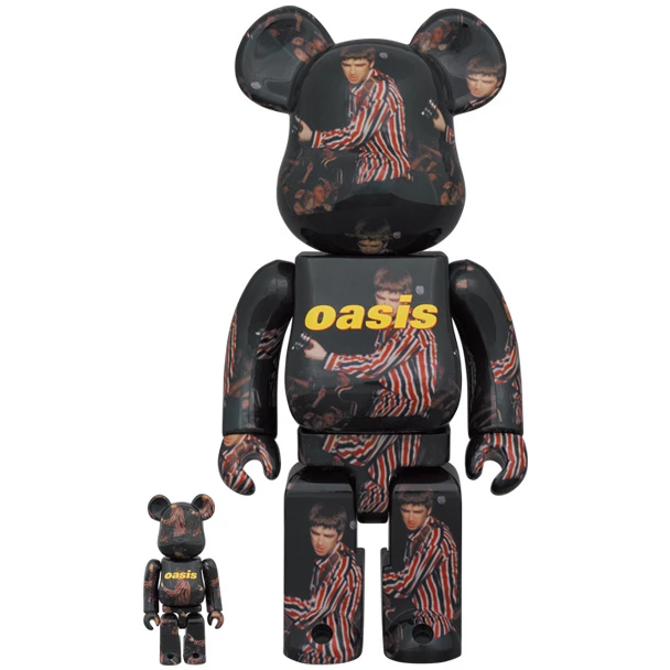MEDICOM TOY BE@RBRICK Oasis Knebworth 1996 Noel Gallagher 100% & 400%, 3 MEDICOM TOY BE@RBRICK Oasis Knebworth 1996 Noel Gallagher 100% & 400%,