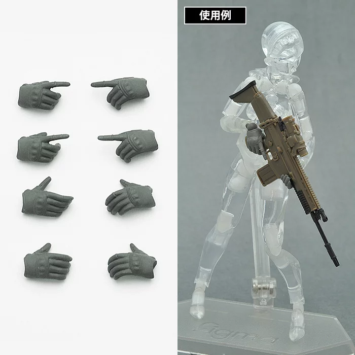 TOMYTEC Little Armory-OP5: Figma Tactical Gloves (Mas Grey), 3 TOMYTEC Little Armory-OP5: Figma Tactical Gloves (Mas Grey),